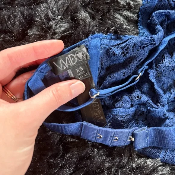 Widow Dolls Kill Fairycore/Whimsigoth Blue Lace Halter Top - Picture 4 of 4